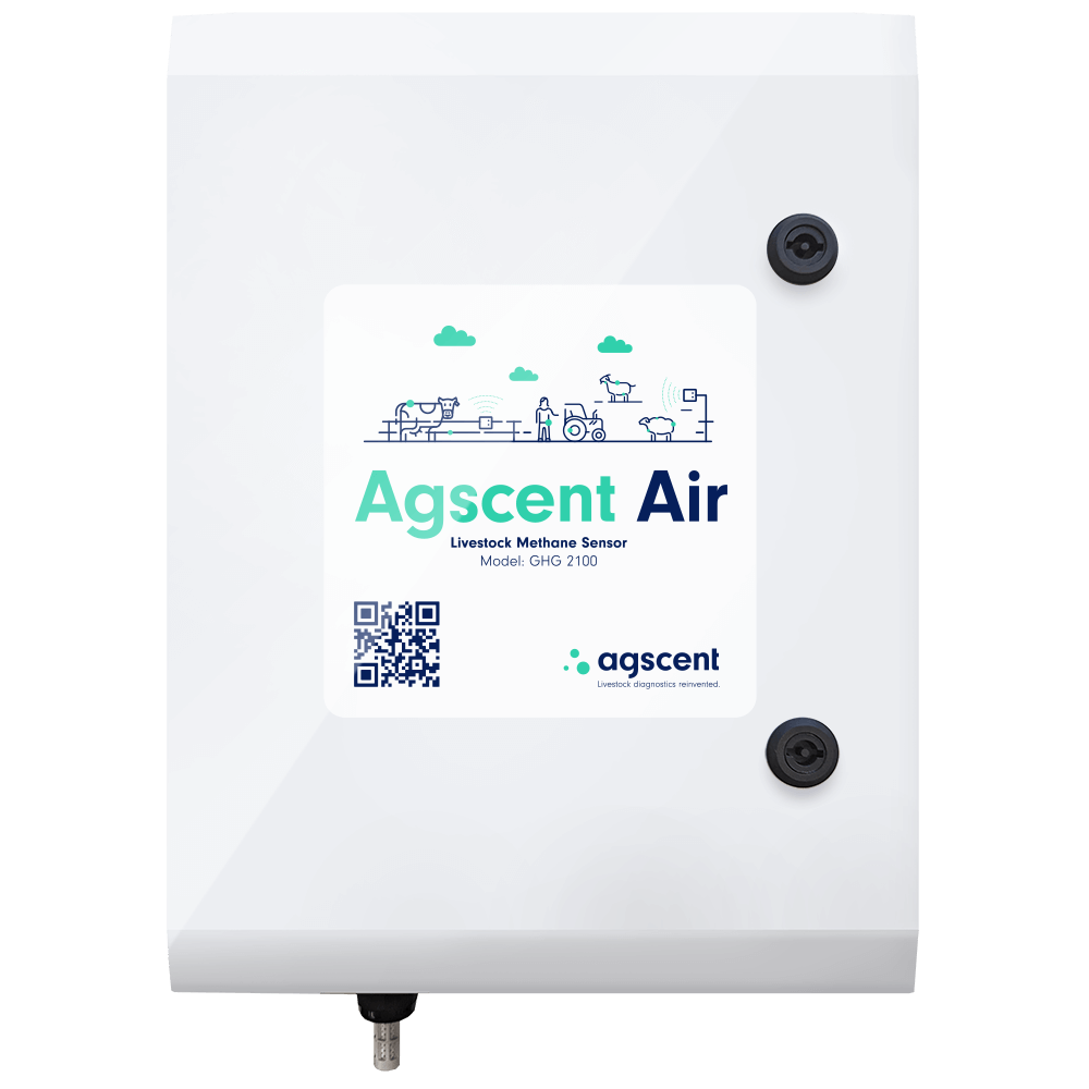 Close up of the Agscent Air GHG device